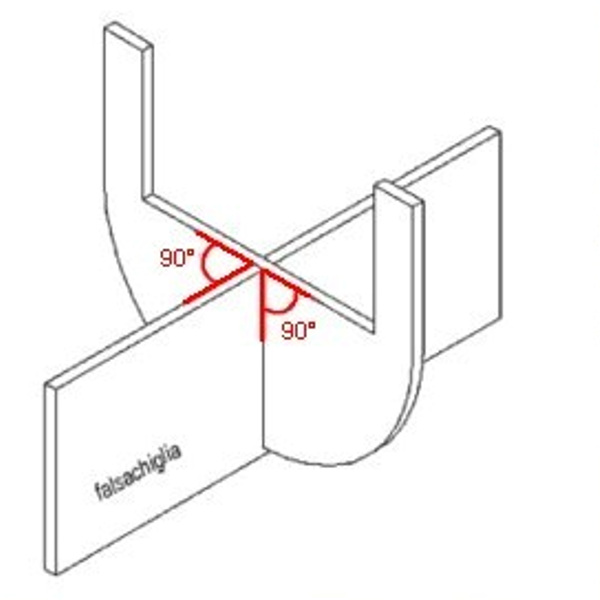 la doppia ortogonalità tra la falsachiglia e le ordinate