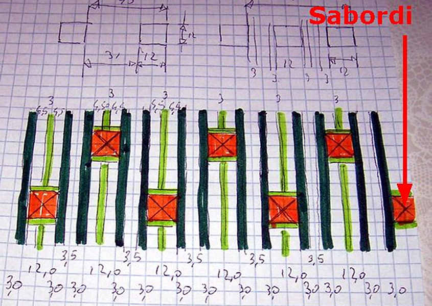 si disegnano sulla carta le ordinate e le false ordinate